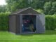 EZEE Shed Steel Storage 10 x 8 ft. Galvanized Extra High Gable Charcoal with Cream Trim - Image 7