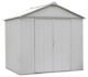 EZEE Shed Steel Storage 8 x 7 ft. Galvanized High Gable Cream