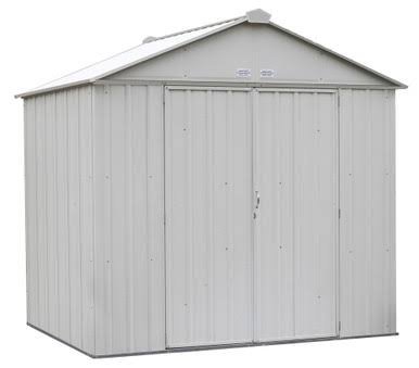 EZEE Shed Steel Storage 8 x 7 ft. Galvanized High Gable Cream EZEE Shed Steel Storage 8 x 7 ft. Galvanized High Gable Cream